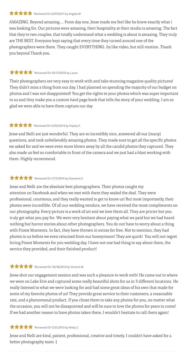 5-star client reviews